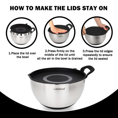 Hillbond bowls with lids offering convenient food storage and spill prevention.