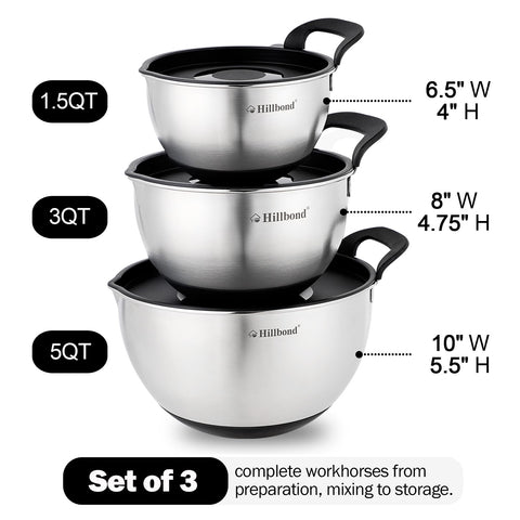 Hillbond bowls showing engraved measurements for precise ingredient prep.
