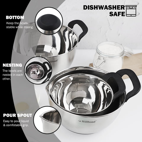 Hillbond bowls with non-slip bottoms for steady countertop cooking.