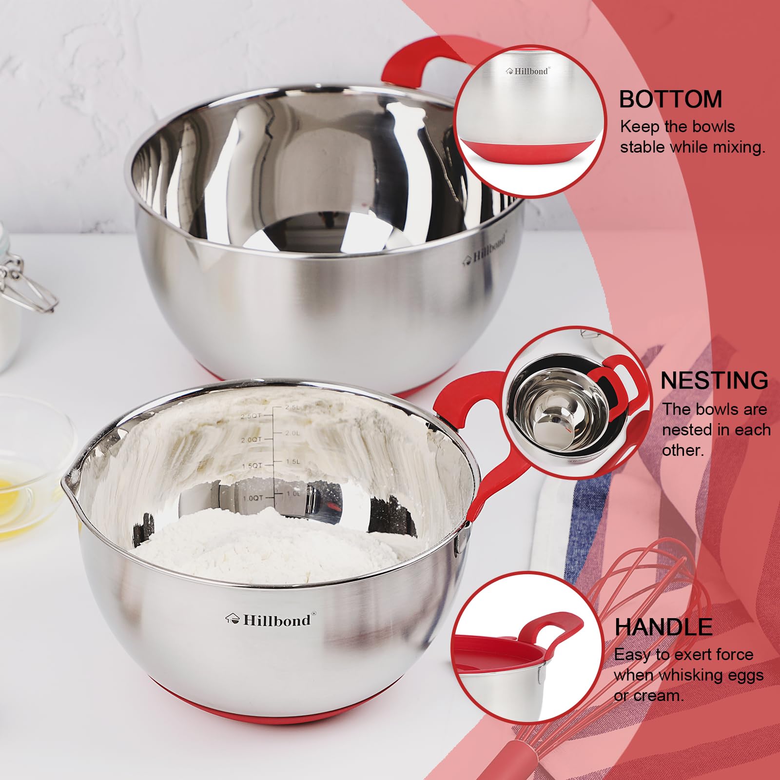 Hillbond BPA free lids provide airtight seal for fresh ingredients.
