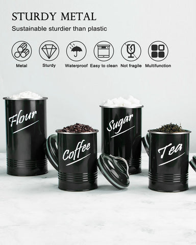 Hillbond coffee canisters on counter with airtight seal to preserve flavor.