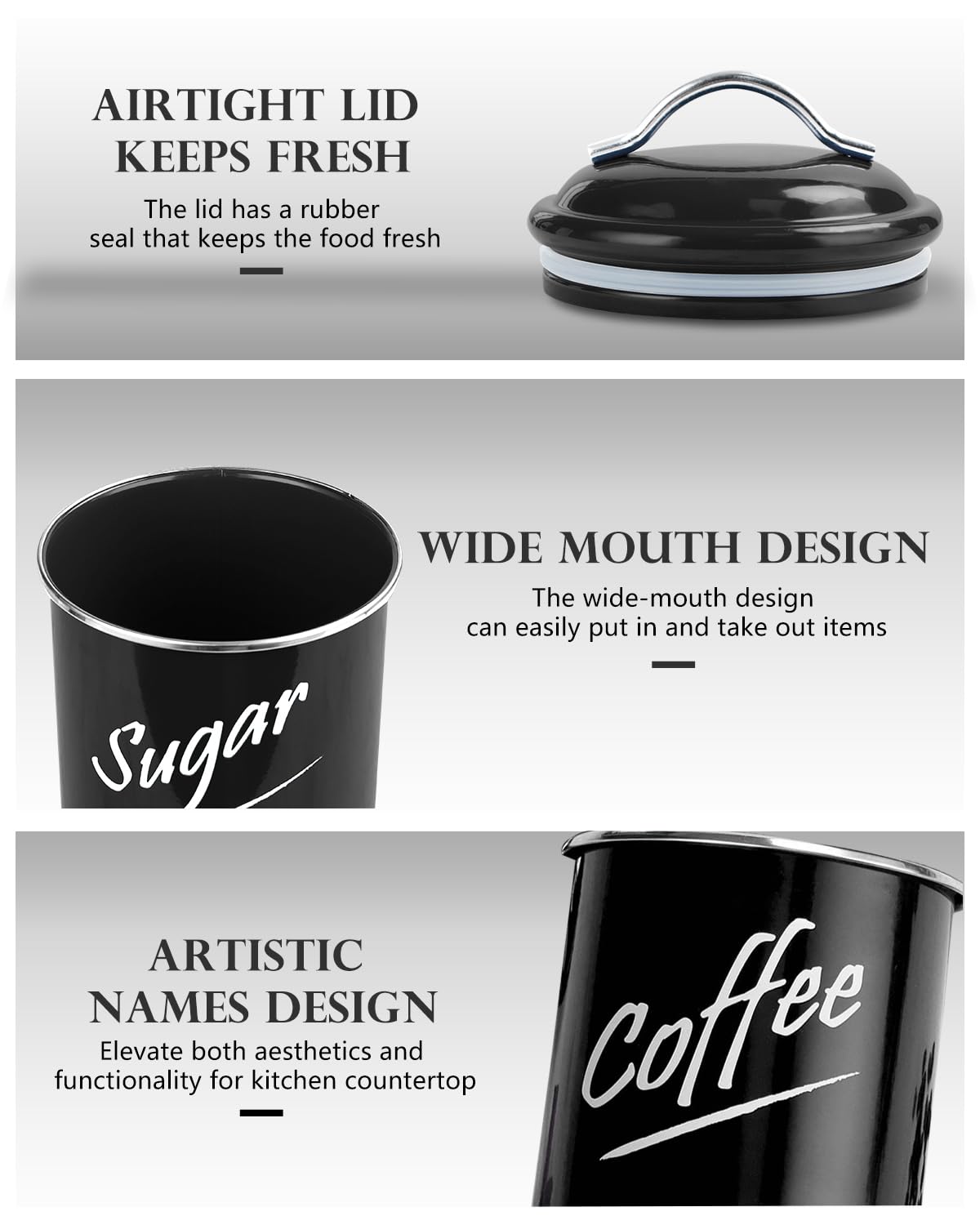 Hillbond flour container organized on counter with a sleek design.