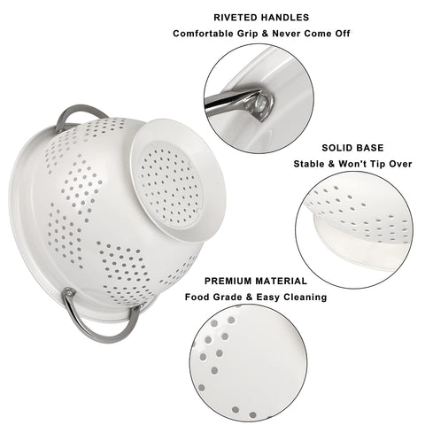 Hillbond 5 qt colander perfect for large batches of pasta or fruit washing