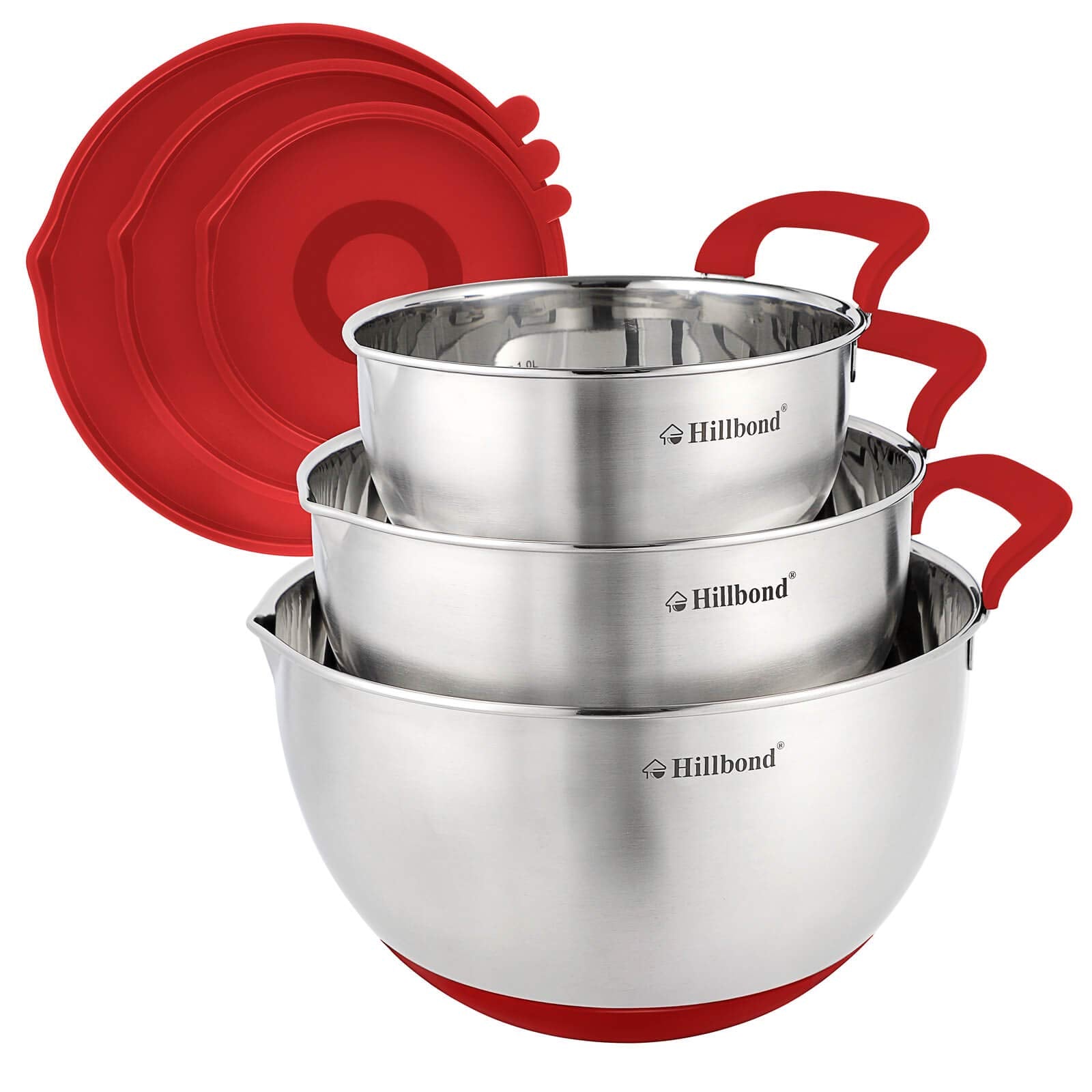 Hillbond mixing bowls nest for compact storage and easy prep.