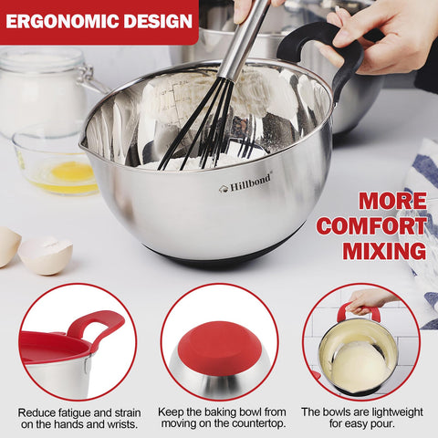Hillbond silicone handle offers secure grip during pouring.
