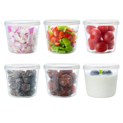 HillSpring small glass bowls with removable lids for meal prep and freshness.