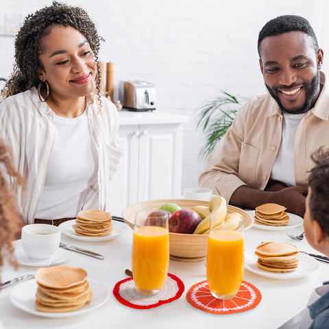 Hillsuren fruit crochet coaster orange livens tables while keeping surfaces protected