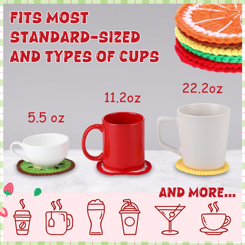 Hillsuren fruit crochet coaster pineapple brightens dining and absorbs condensation