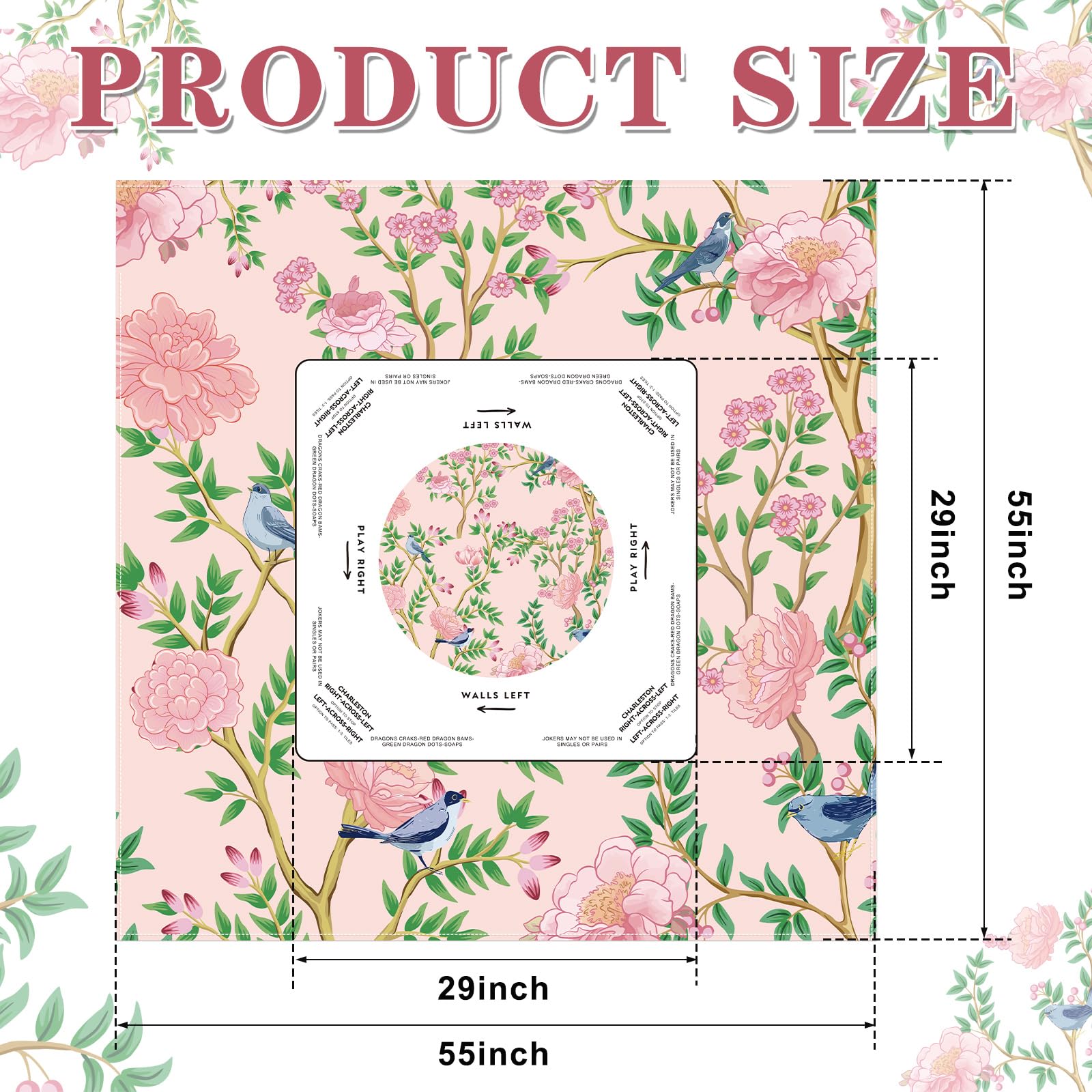 Hillsuren Tablecloth shows beginner rules printed on fabric to help new players