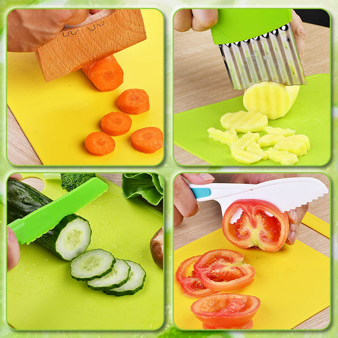 Hilsoeet crinkle cutter helps kids cut soft foods safely
