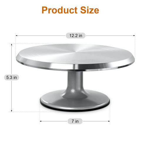 Himaly cake stand with 360-degree rotation for smooth icing