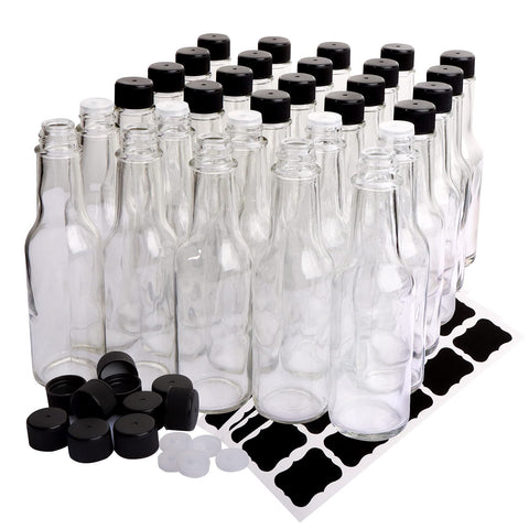 HINGWAH 30-pack 5oz bottles with clear glass for easy content identification.