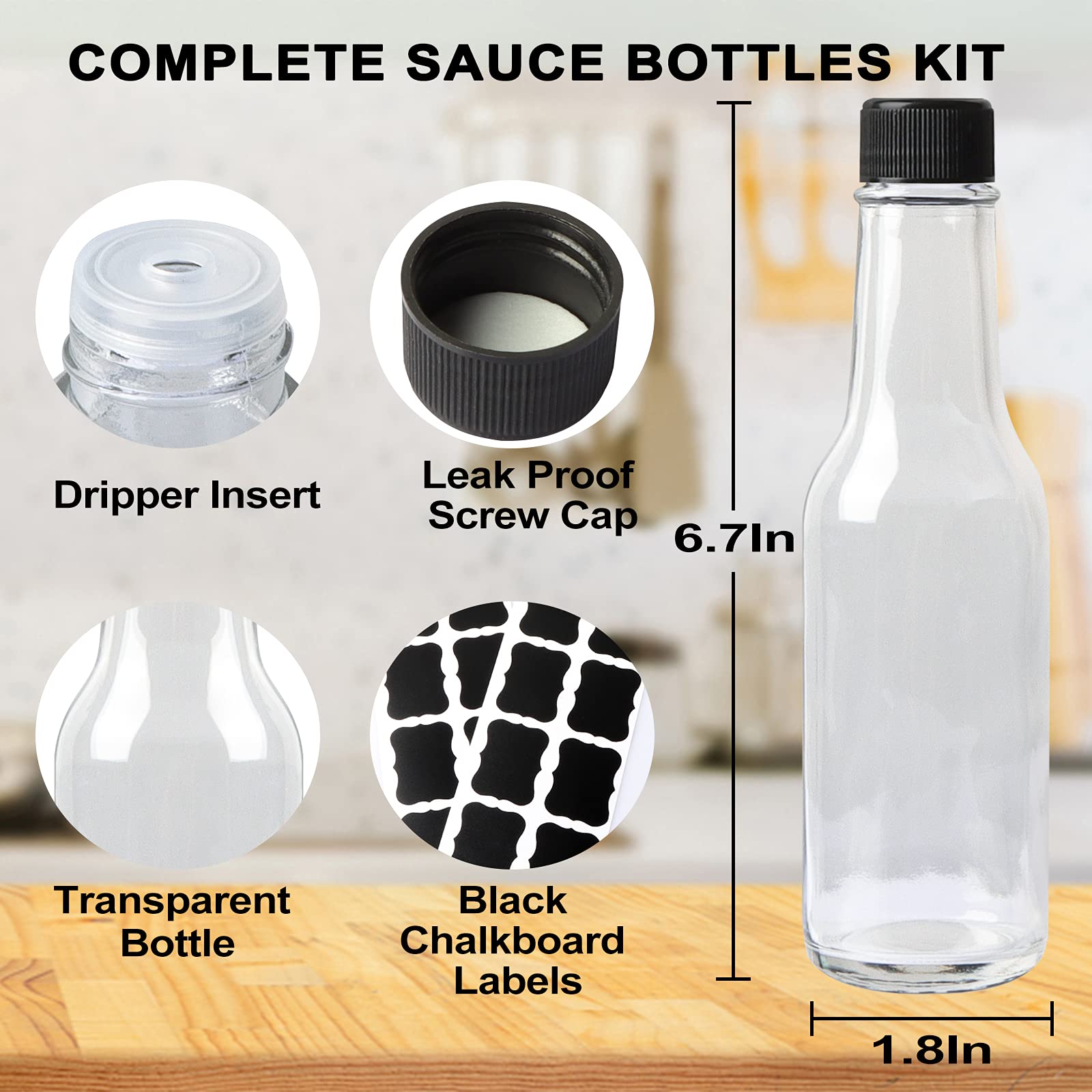 HINGWAH leakproof black screw caps ensure secure sealing for travel.