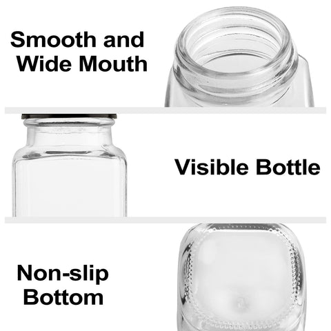 HINGWAH wide opening on bottle allows easy filling and thorough cleaning.