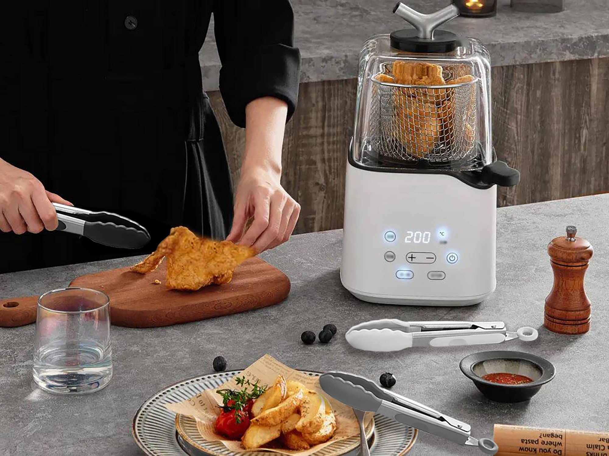 HINMAY 7-inch mini tongs are dishwasher safe and easy to clean
