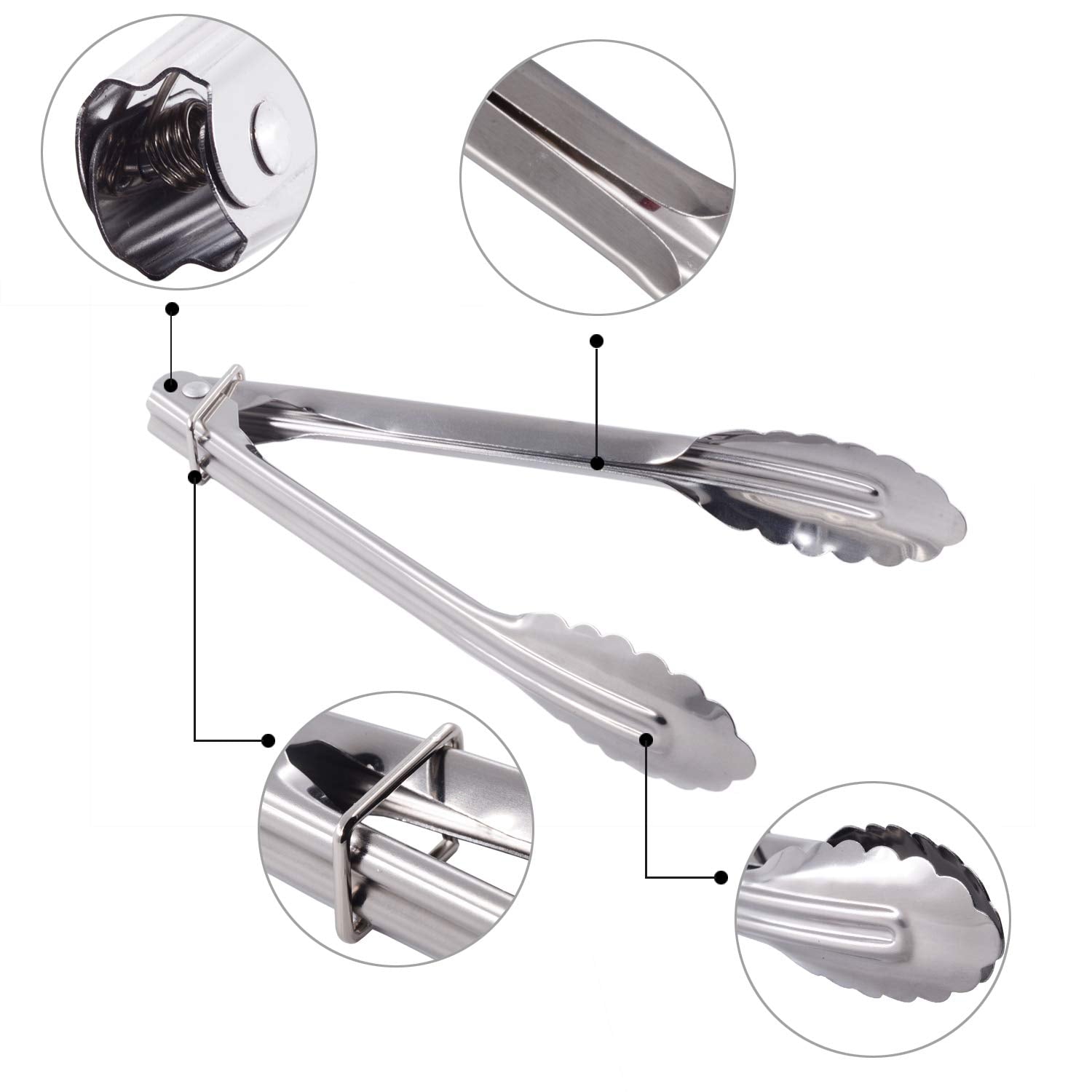 HINMAY 7-inch tongs ideal for appetizers and bite-sized servings