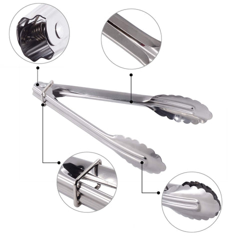 HINMAY 7-inch tongs ideal for appetizers and bite-sized servings