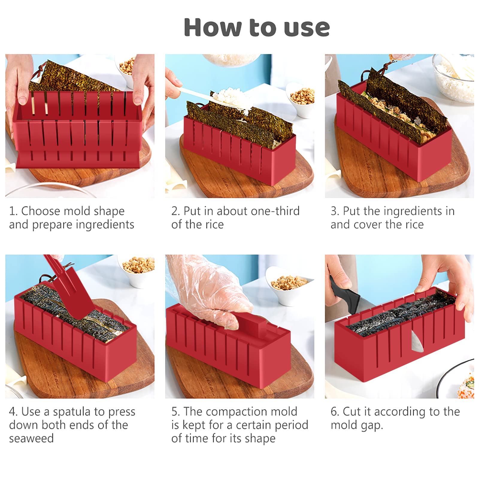 HI NINGER bamboo rolling mat included for easy sushi rolling.