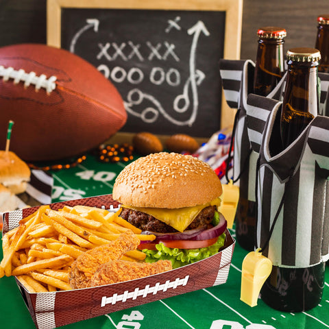 Hipoxa football-themed party decor trays add sporty vibe to birthdays