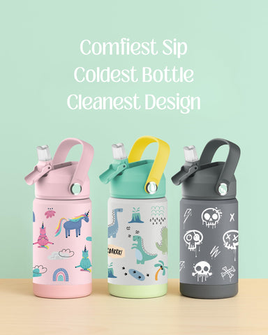 Hippypotamus pink unicorn bottle spout closeup, soft-tip sip for gentle daily hydration