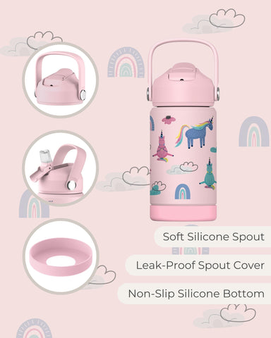 Hippypotamus vacuum-insulated bottle, keeps drinks cold for 24 hours and hot for 12
