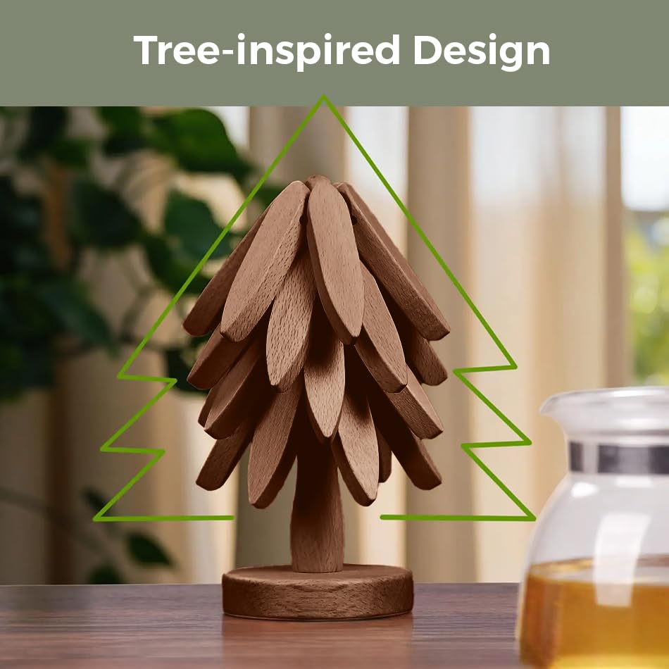 HIQUA kitchen counter decor trivet adds style while guarding surfaces.