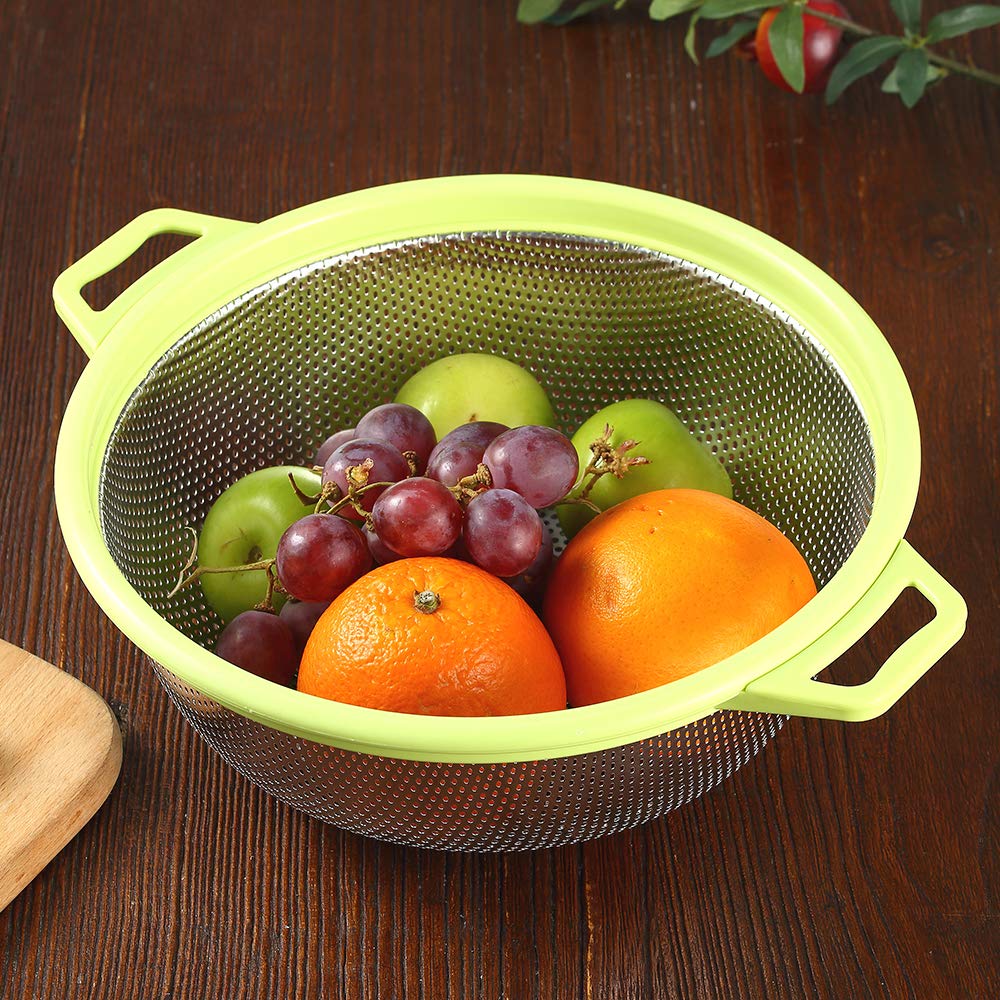 HiramWare colander 10.5 inch diameter ideal for large batches of pasta.