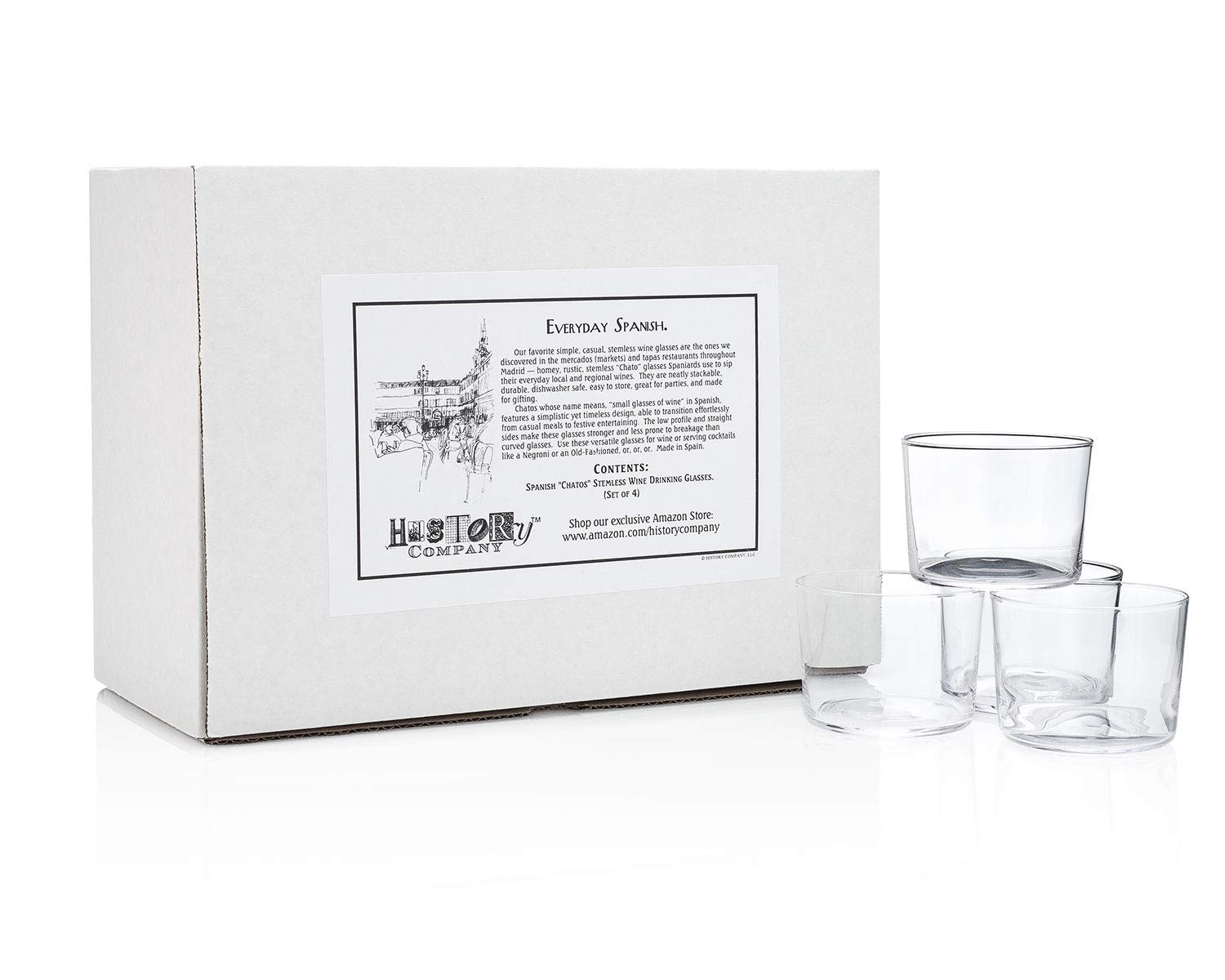History Company Spanish dining glass set for tapas and dessert pairings.