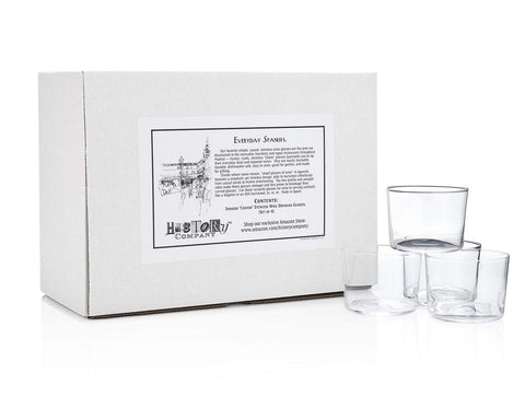 History Company Spanish dining glass set for tapas and dessert pairings.