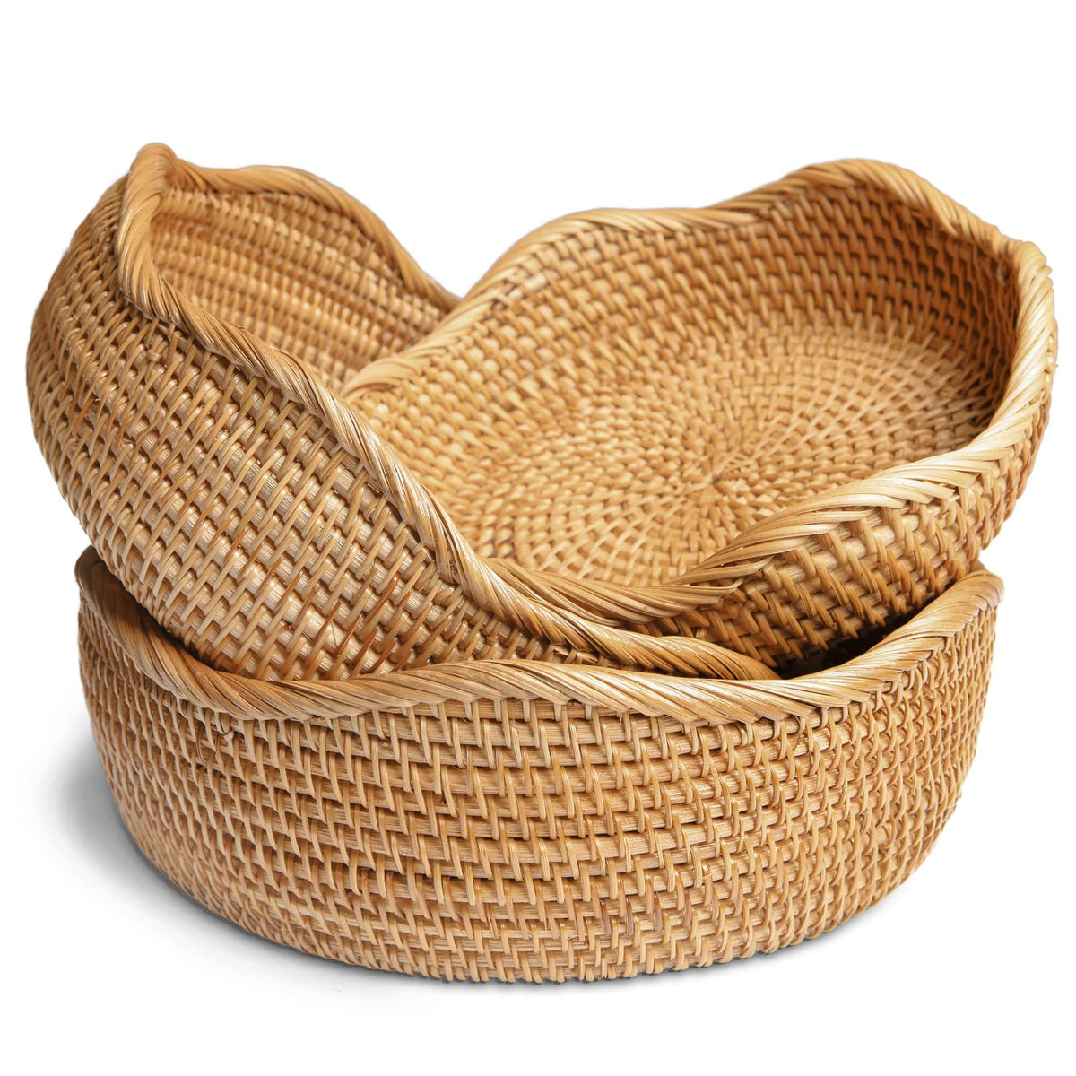 HITOMEN bread basket round large keeps bread fresh and stylish on counters.