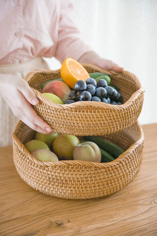 HITOMEN set of 3 baskets honey brown provides versatile home organization.