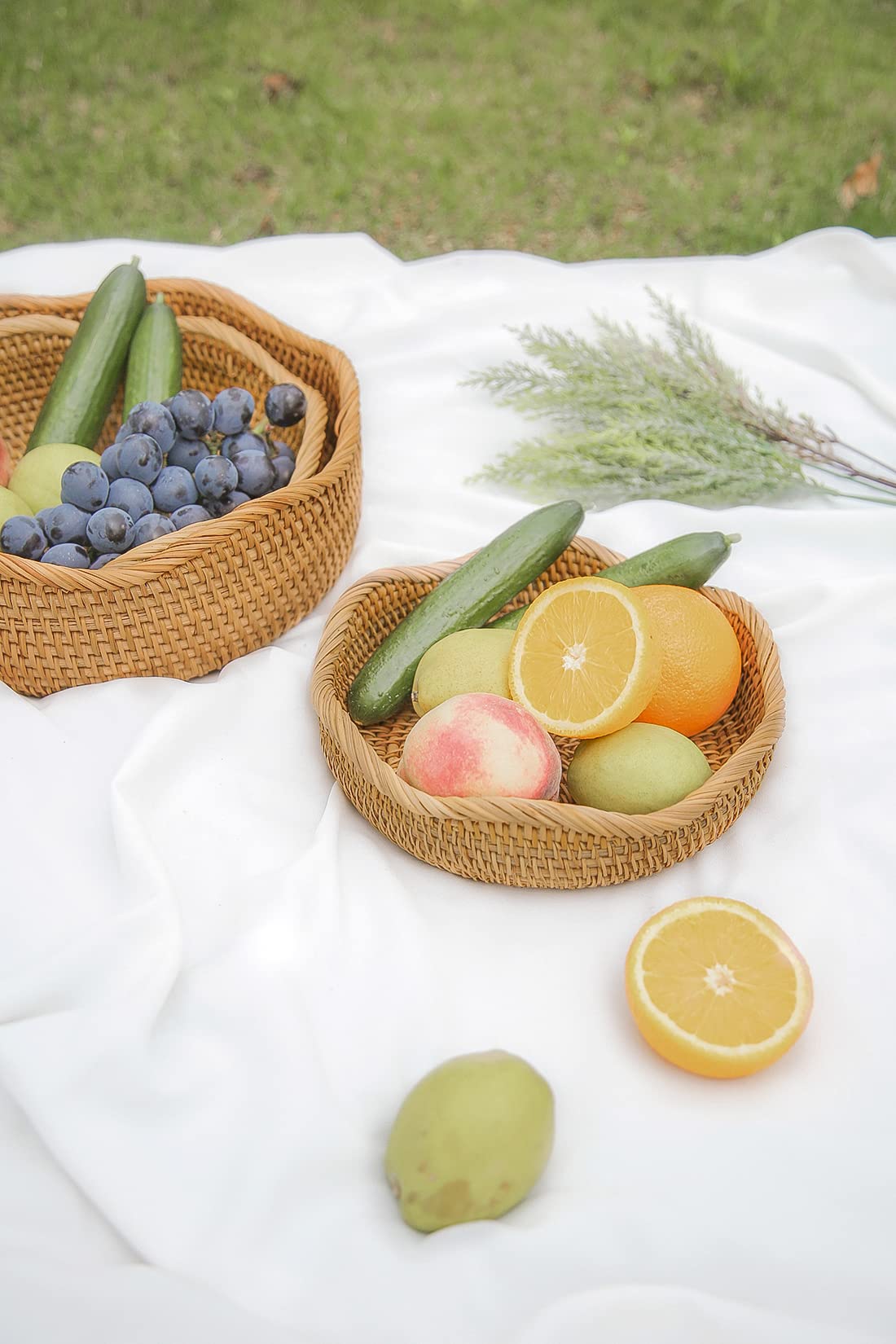 HITOMEN storage basket rattan small organizes keys and small items.