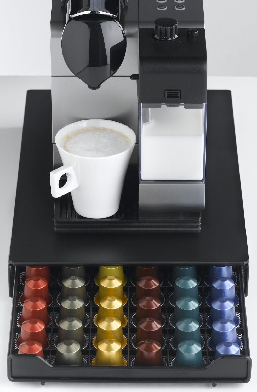 HiveNets space-saving pod holder helps keep countertop tidy and efficient.