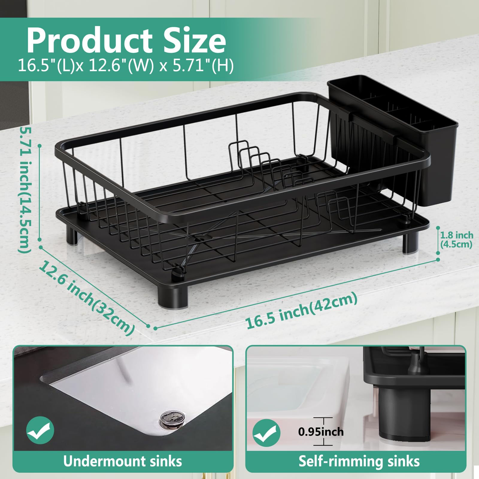 Hiviweer dish drying rack anti-slip feet ensure stable placement