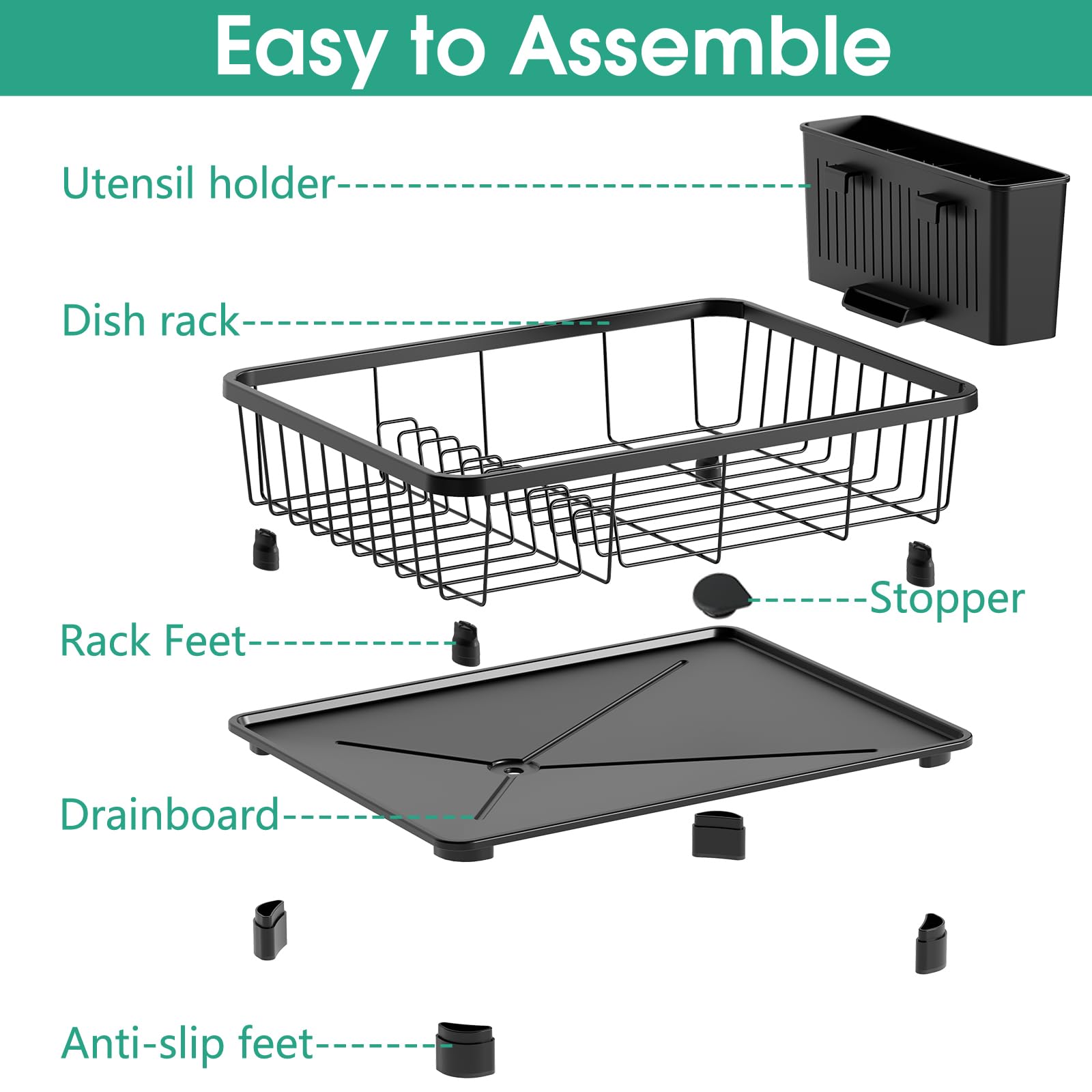 Hiviweer dish drying rack rustproof carbon steel for lasting use