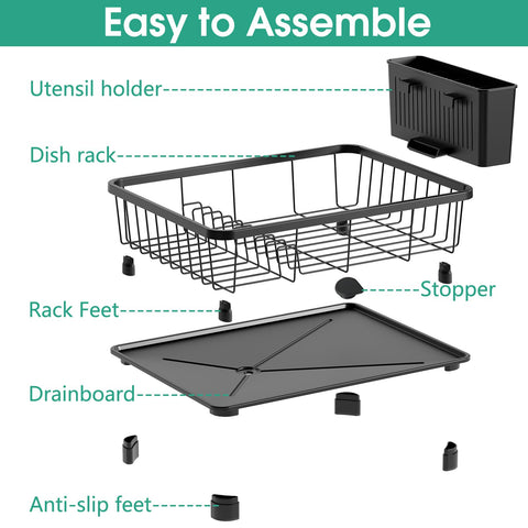 Hiviweer dish drying rack rustproof carbon steel for lasting use