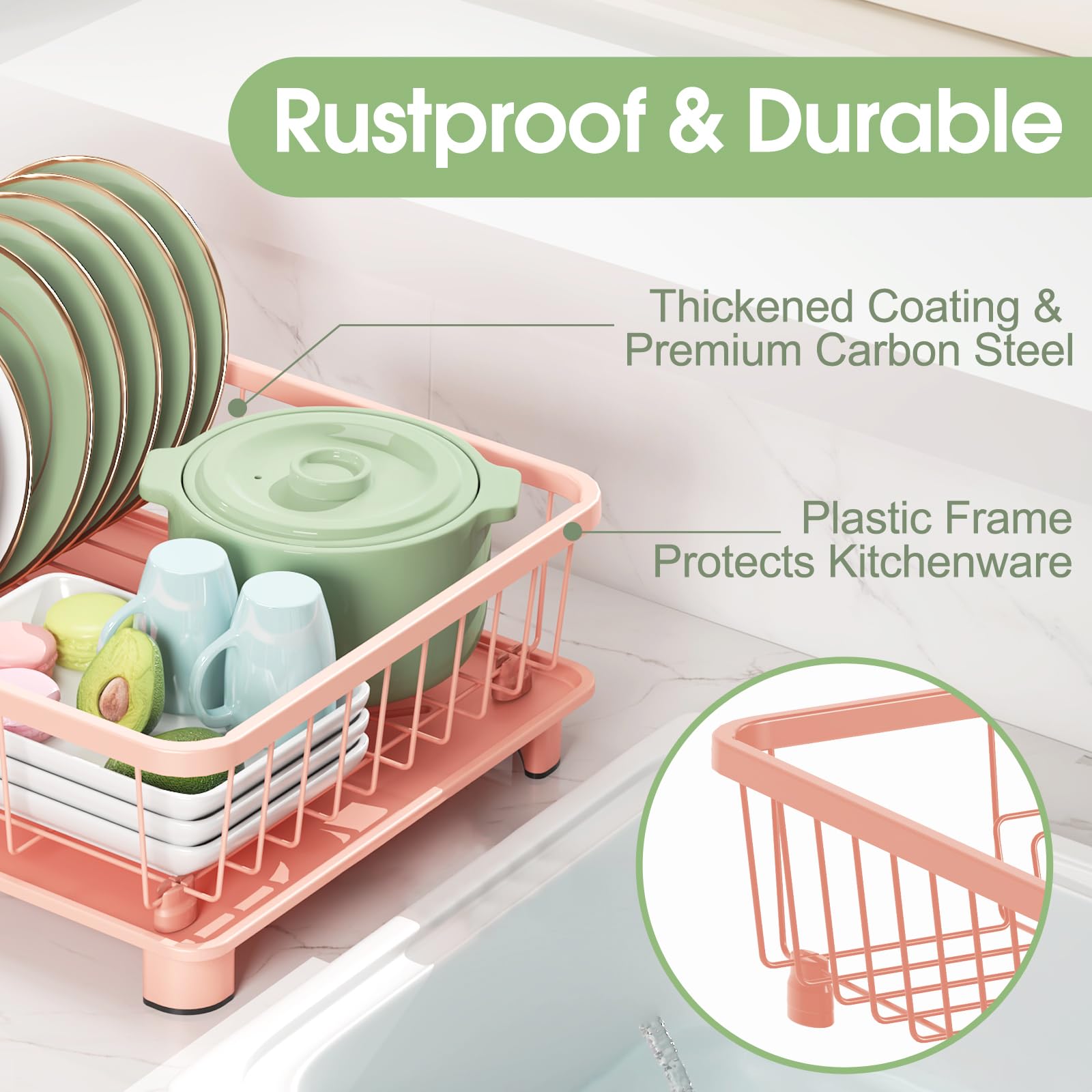 Hiviweer rust-proof carbon steel frame highlights durable kitchen rack