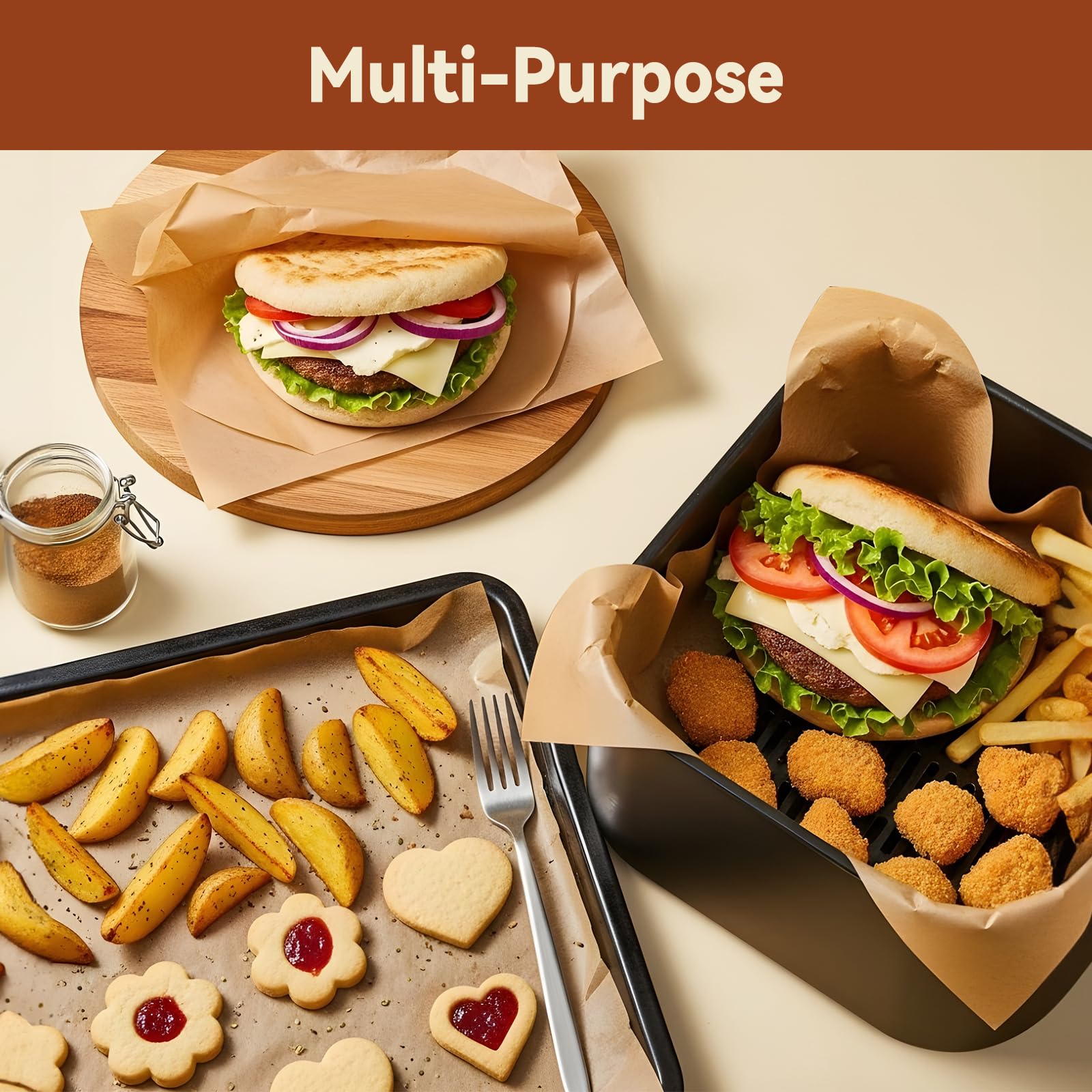 HIWARE 12x16 parchment sheets fit standard half-sheet pans for efficient cooking