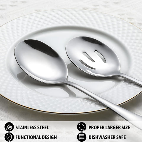 Hiware 18/8 stainless steel buffet utensils with durable construction.
