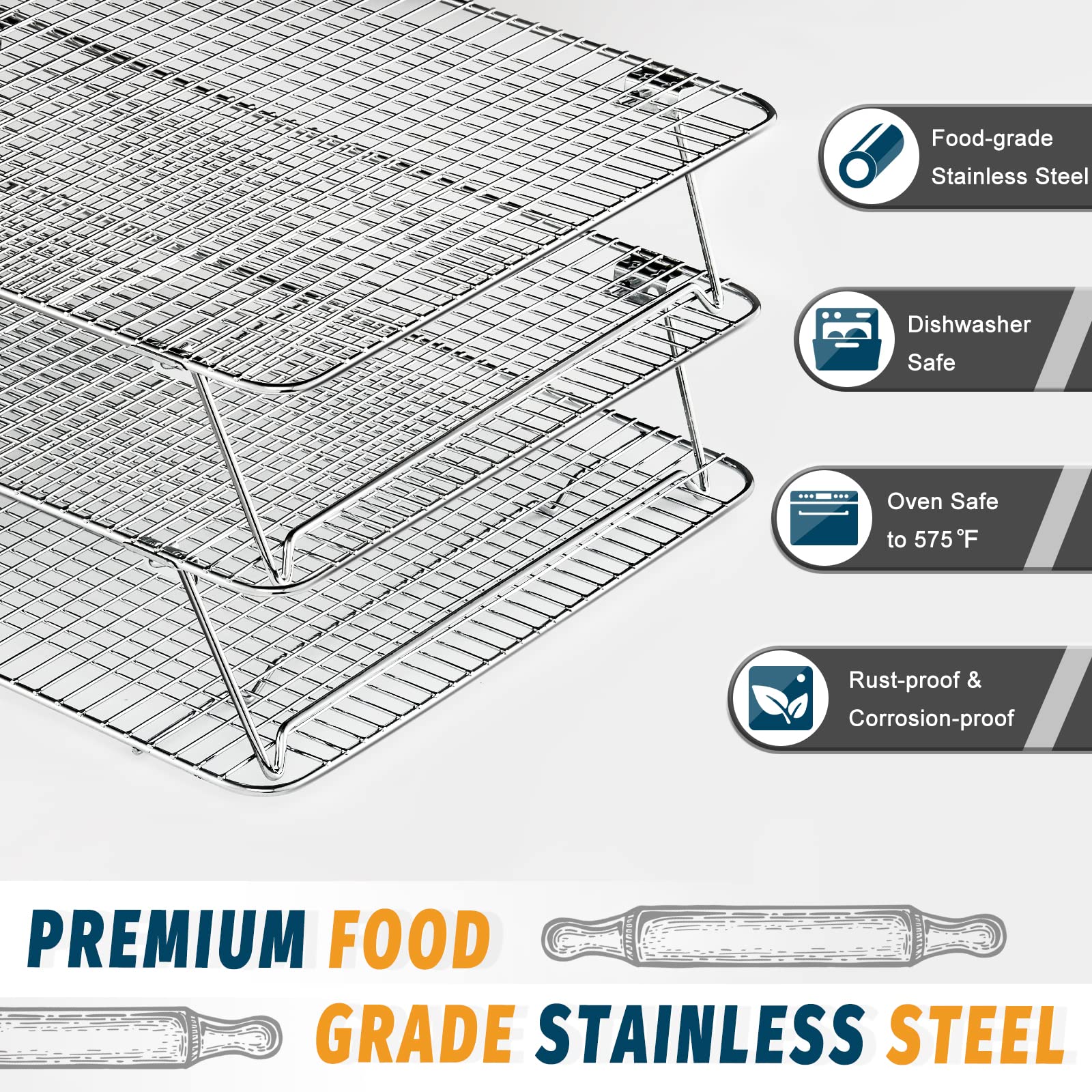 HIWARE 3-tier rack in use for cookies and muffins.