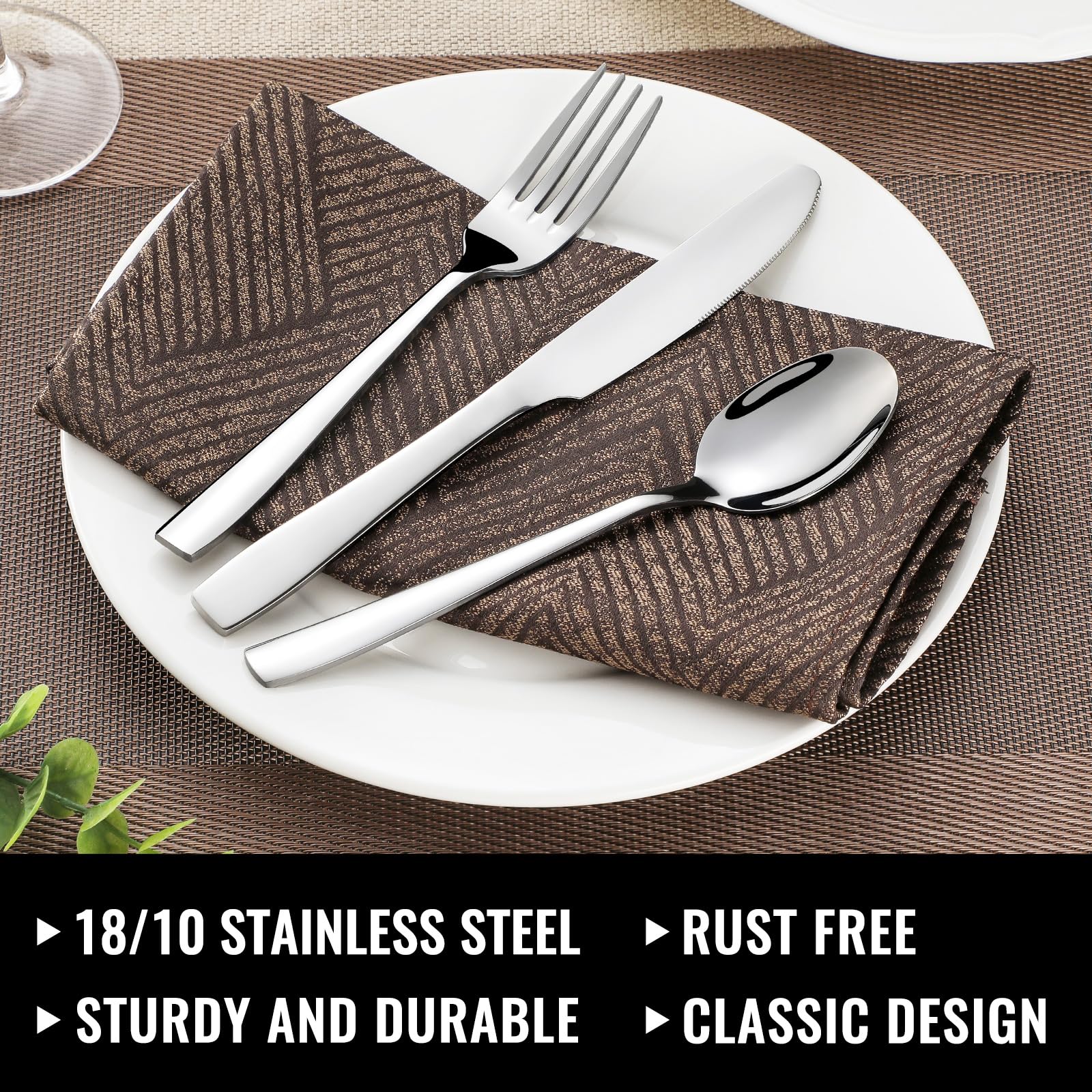 Hiware 48-piece silverware set salad forks ideal for family dining