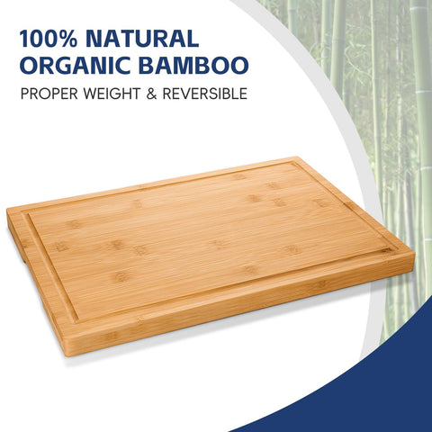 Hiware bamboo cutting board, small 9x6, perfect for herbs and quick chops.