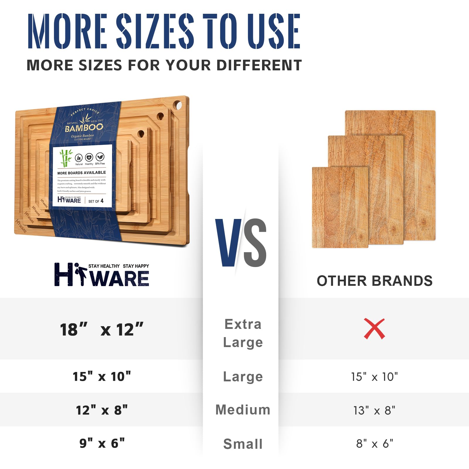 Hiware medium board in bamboo for mid-size chopping and herbs