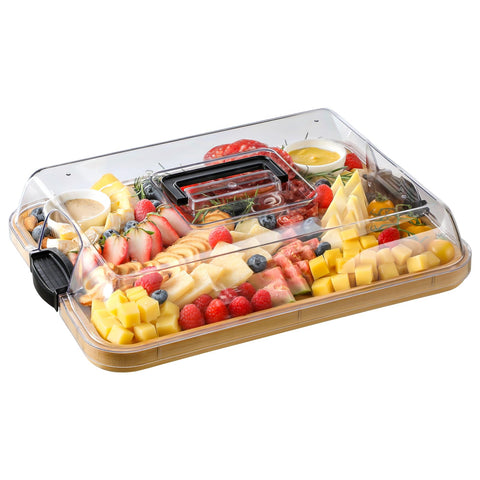 HIWARE charcuterie board with lid-locked design keeps spreads fresh.