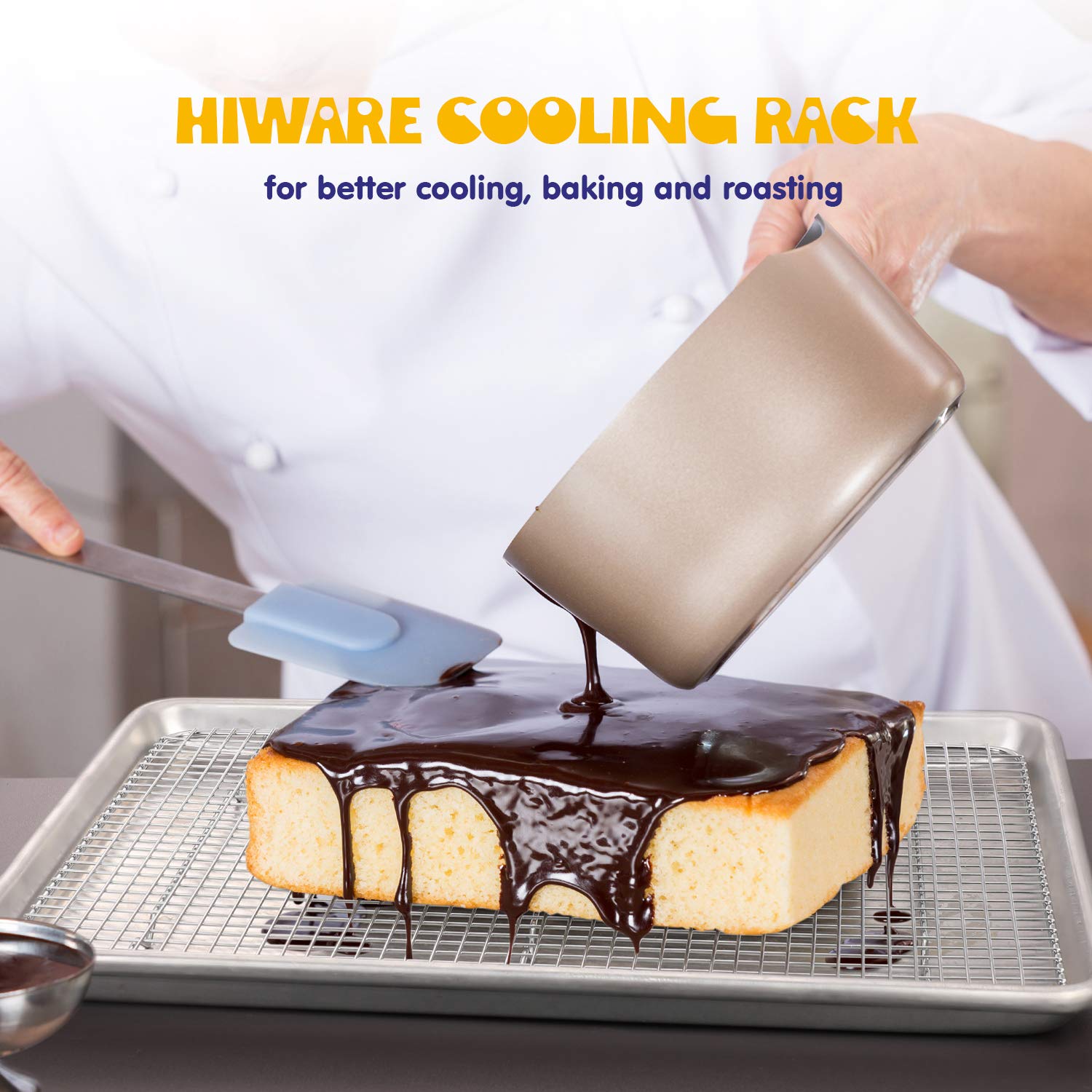 Hiware sturdy rack enables versatile kitchen tasks from cooling to crisp finishing.