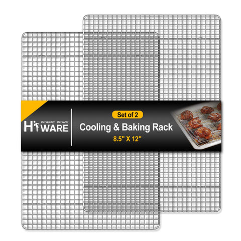 Hiware cooling rack quarter-size 8.5 by 12 inches for even air cooling of baked goods.