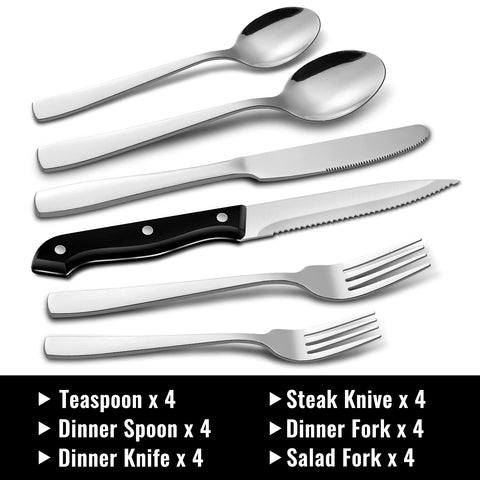 Hiware dinner knives and steak knives showcase sharp edges for versatile meals