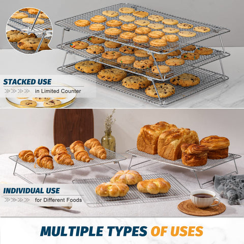 HIWARE durable stainless steel rack ensures easy cleaning after baking.