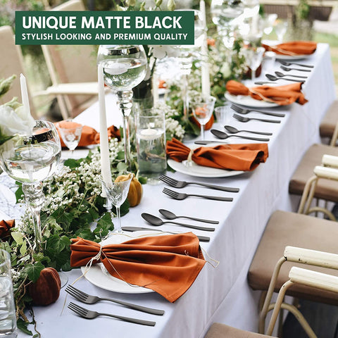 HIWARE elegant table setting with black flatware for upscale dinners