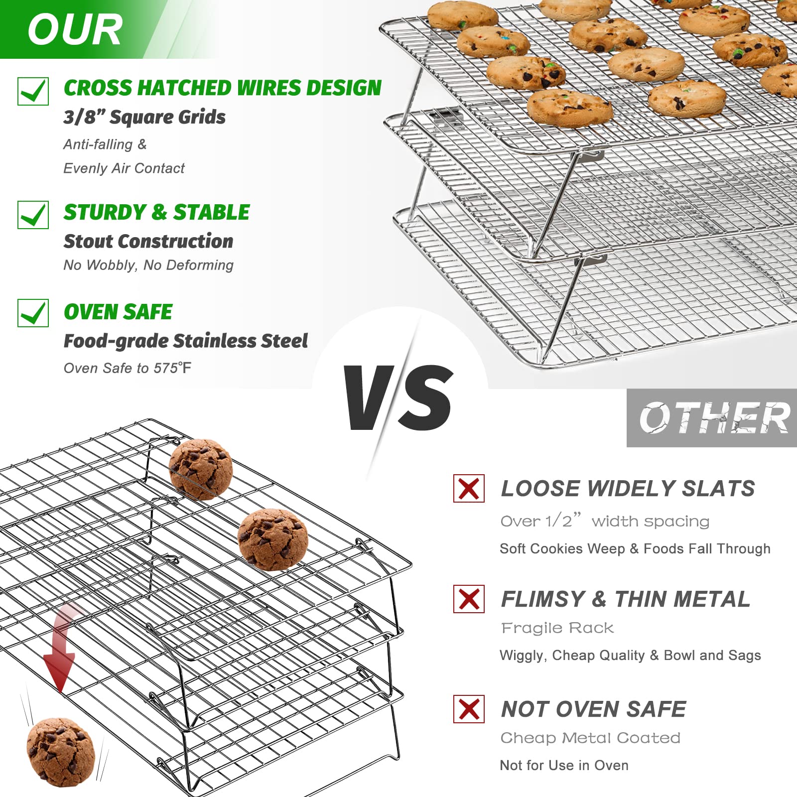 HIWARE half-sheet pan-fit rack ready for batch baking.